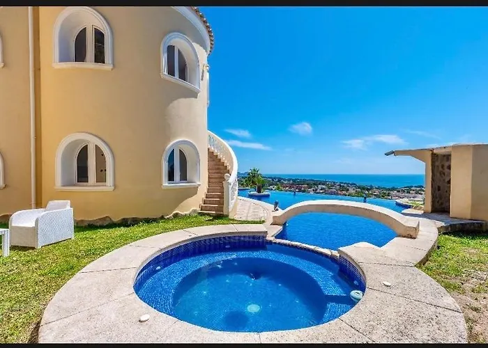 With Fantastic Sea View Pool 23x12 Jacuzzi Calpe